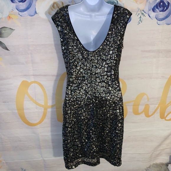 New NWT H&M Conscious Sequin Midi Dress Cocktail Party Dress - Picture 6 of 7